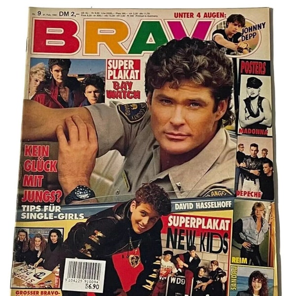 Vintage Bravo German Music Magazine Marzo 1991 - Archivo de descarga digital PDF - Johnny Depp, Julia Roberts, David Hasselhoff, Robin Gibb