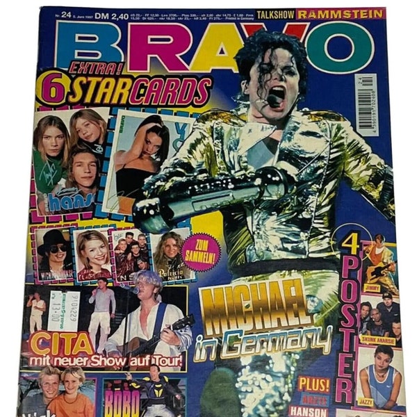 Vintage Bravo German Music Magazine June 1997 - PDF Digital Download File - Ricky Martin, Nick & Aaron Carter, Michael Jackson, Hanson