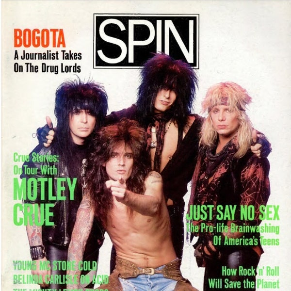 Vintage Spin American Music Magazine January 1990 - PDF Digital Download File - Motley Crue, Tina Turner, Axl Rose, Bust a Groove