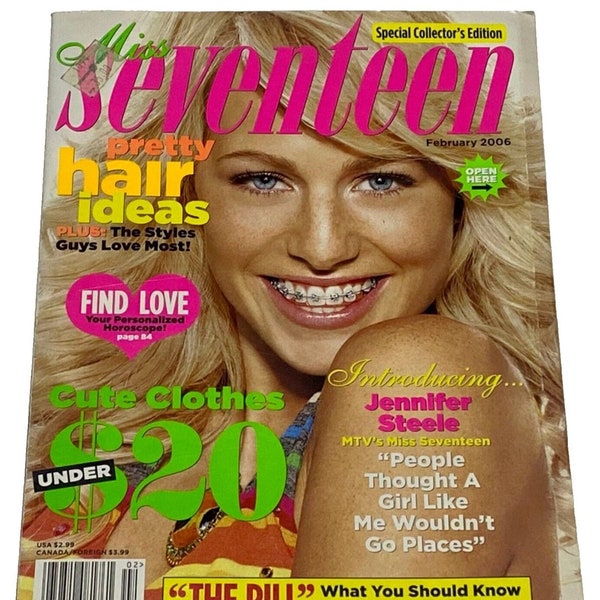 Vintage Seventeen Magazine February 2006 - PDF Digital Download File - Jennifer Steele Cover, Pretty Hair Ideas, Find Love
