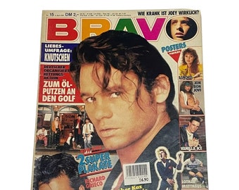 Vintage Bravo Germany Music Magazine, April 1991,Richard Tyson,Osmond Boys,Clash,Eros Ramazzotti, Joey McIntyre, Chris Isaak, BeeGees