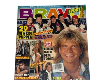 Vintage Rare Bravo Germany Music Magazine, November 1990,Matthias Reim, Johnny Depp,Milli Vanilli, Vanilla Ice, Jon Bon Jovi, Paul Simon