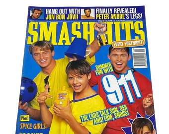 Vintage Smash Hits UK Music Magazine,JUNI - JULI 1997,911,Bon Jovi,Hanson,Kavana,Wyclef Fugee, Sean Maguire, Jon Bon Jovi, Spice Girls