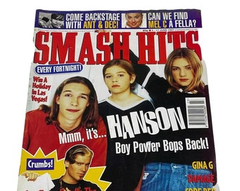 Vintage Rare Smash Hits UK Music Magazine,JUNE 1997,Hanson,Mel C,Noah Wyle,Gina G,Peter Andre, Bon Jovi, Paul Nicholls,Stephen - Boyzone