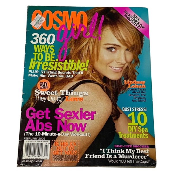 Vintage CosmoGirl Women Magazine February 2005 - PDF Digital Download File - Lindsay Lohan,10 DIY Spa Treatments