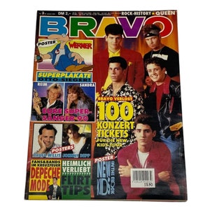 Vintage Bravo Germany Music Magazine, January 1991,Bruce Willis,MC Hammer,Nena,A-HA,Dieter Bohlen, Mark King, Jurgen Klinsmann,Pet Shop Boys