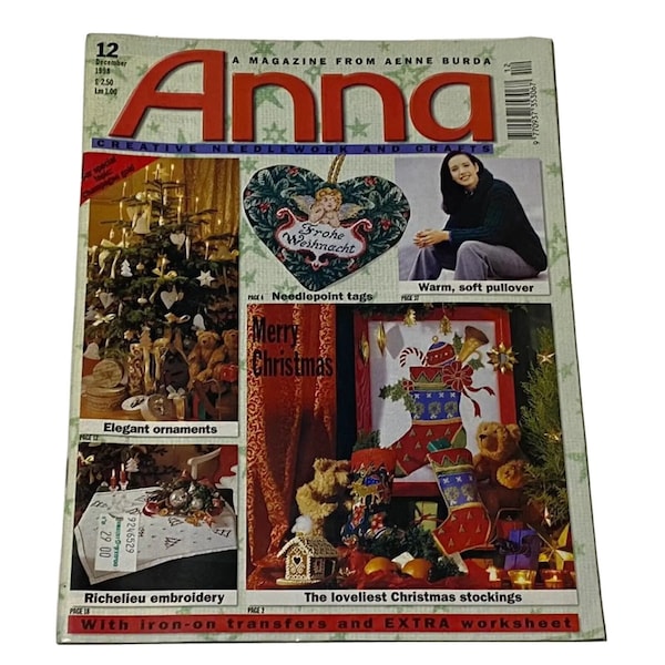 vintage Rare ANNA Burda Knitting & Needlecrafts Magazine Décembre 1998 - Fichier de téléchargement numérique PDF - Plus beaux bas de Noël