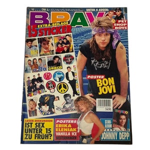 Seltene Vintage Bravo Zeitschrift, Februar 1991,Bon Jovi,Christopher Lambert,Fine Young Cannibals, Land of Oz, Jesus Jones, Chicago