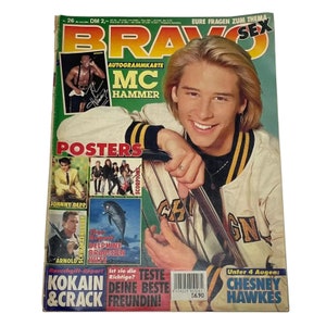 Vintage old Bravo German Music Magazine,JUNE 1991,Chesney Hawkes, David Hallyday,Jason Donovan, Cher, Osmond Boys,Mariah Carey, OMD, Seal