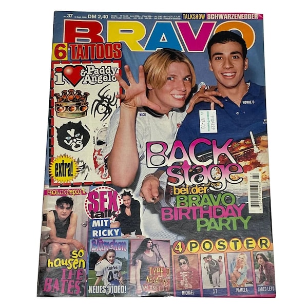 Vintage Bravo German Music Magazine September 1996 - PDF Digital Download File, Nick Carter,Howie Dorough,The Bates, Rammstein,John Travolta