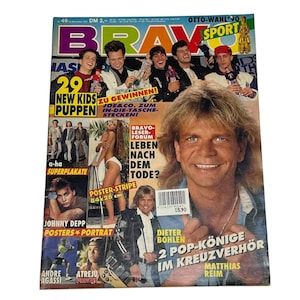 Vintage Rare Bravo Germany Music Magazine, November 1990,Matthias Reim, Johnny Depp,Milli Vanilli, Vanilla Ice, Jon Bon Jovi, Paul Simon