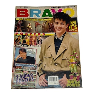 Vintage RARE Bravo German Music Magazine,AUGUST 1990,Joey McIntyre,Julia Roberts,David Hanselmann, Arnold Schwarzenegger, David Coverdale