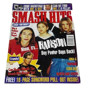 Vintage Rare Smash Hits UK Music Magazine,JUNE 1997,Hanson,Mel C,Noah Wyle,Gina G,Peter Andre, Bon Jovi, Paul Nicholls,Stephen - Boyzone