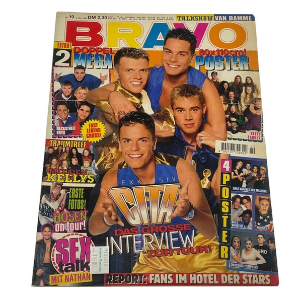 Vintage RARE Bravo German Music Magazine MAY 1996,Scooter,2 Pac,Oasis,Pamela Anderson, Dj Bobo,Michael Jackson, Jean Claude Van Damme