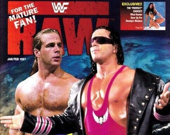 Vintage WWE Raw Magazine gennaio febbraio 1997 - File di download digitale PDF - Shawn Michaels, Bret Hitman Hart, Paul Levesque, Vince McMahon