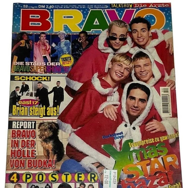 Vintage Bravo German Music Magazine December 1996, PDF Digital Download File - Backstreet Boys, Snoop Dogg, Mel Gibson, Caught In The Act
