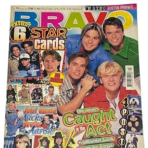 Vintage Bravo German Music Magazine marzo 1997 - File di download digitale PDF, Aaron Carter,Scooter, Justin Timberlake,Mel B, Leonardo DiCaprio