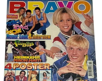 Vintage Bravo Duits muziektijdschrift april 1997, PDF digitaal downloadbestand - Nick & Aaron Carter, Gwen Stefani, Justin Timberlake, Daft Punk