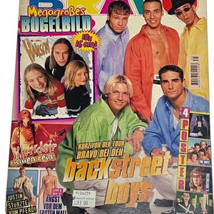 Vintage Bravo German Music Magazine agosto 1997 - File PDF per download digitale - Nick & Aaron Carter, Will Smith, Justin Timberlake, Boyzone
