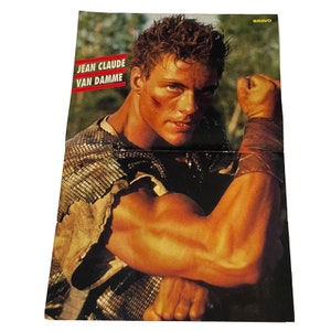 Jean Claude Van Damme \ Richard Dean Anderson \ A3 Dwustronny plakat vintage - Lata 90. - 41 cm x 28 cm