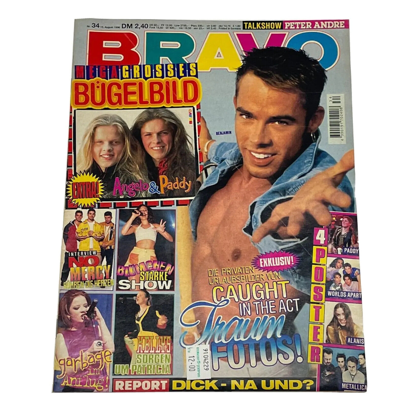 Vintage Old Bravo German Music Magazine August 1996,no Mercy,patricia  Kelly,garbage, Patrica Kelly, Peter Andre, Garbage, Benjamin Boyce - Etsy