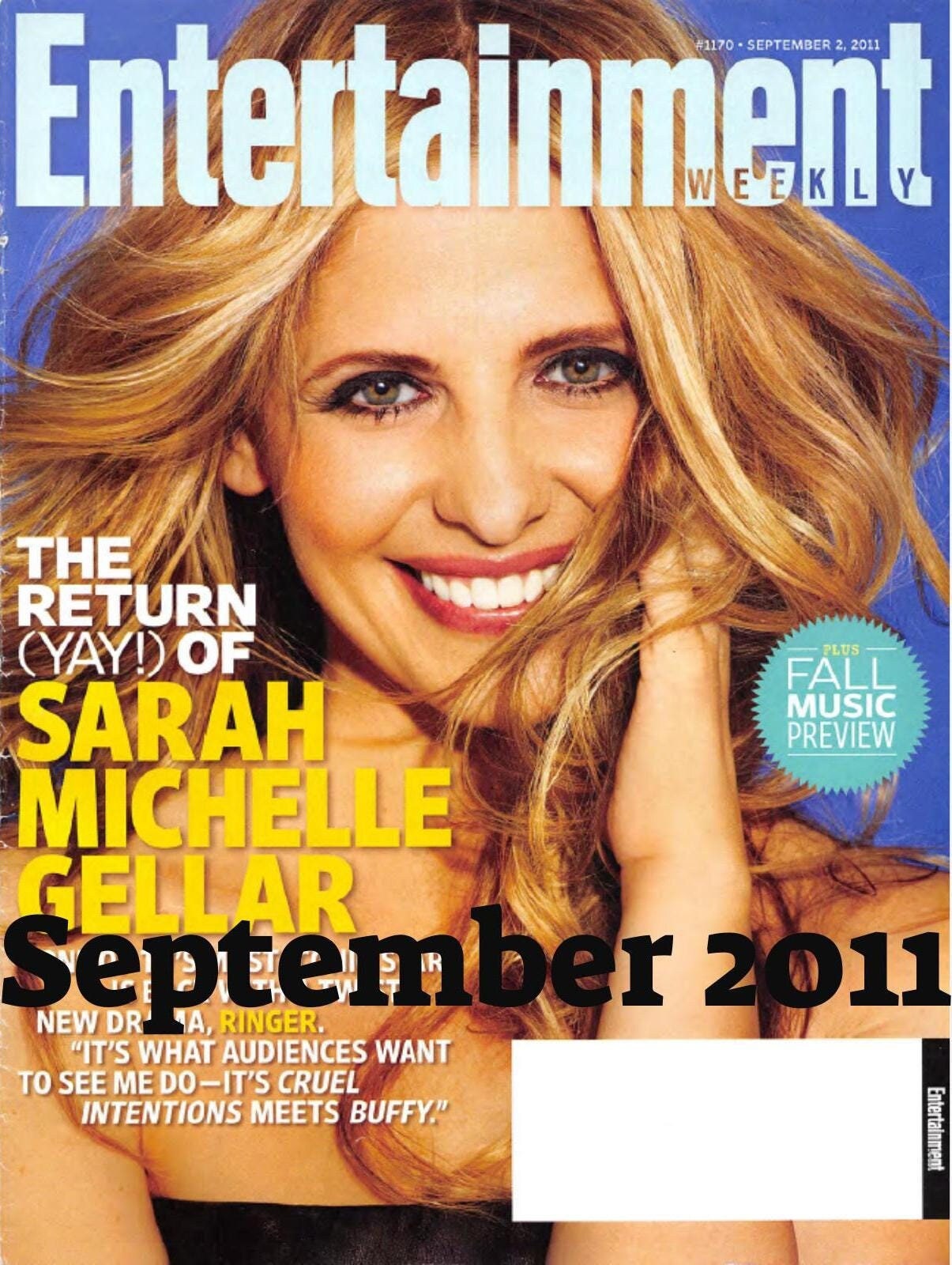 Vintage Entertainment Weekly Magazine September 2000s - PDF Digital Download File - Sarah Michelle Gellar, Chris Martin, Julia Roberts