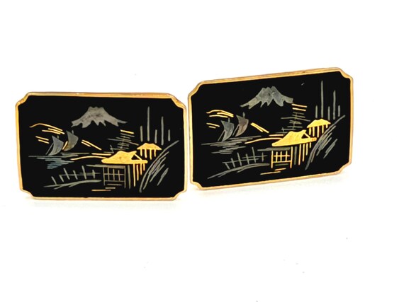 Vintage Japanese Damascene Cufflinks