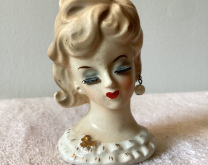 Vintage Lady Head Vase Etsy