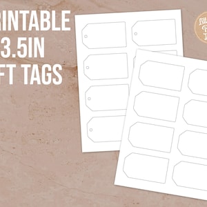 Printable Blank Digital 2 X 3.5 Inches Gift Tag With Rounded Corners ...