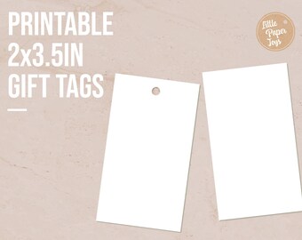Layout del modello di etichetta regalo digitale vuoto stampabile da 2 x 3,5 pollici in formato lettera USA per fai da te, file ZIP - pdf, eps, svg, jpg, png, ai