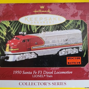 Train Christmas Ornament Lionel Sana Fe F3 Diesel Locomotive