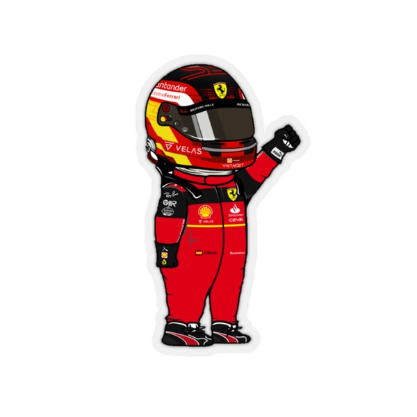 Carlos Sainz Stickers 2"x2" - 3"x3" - 4"x4"- 6"x6" Transparent or White Print