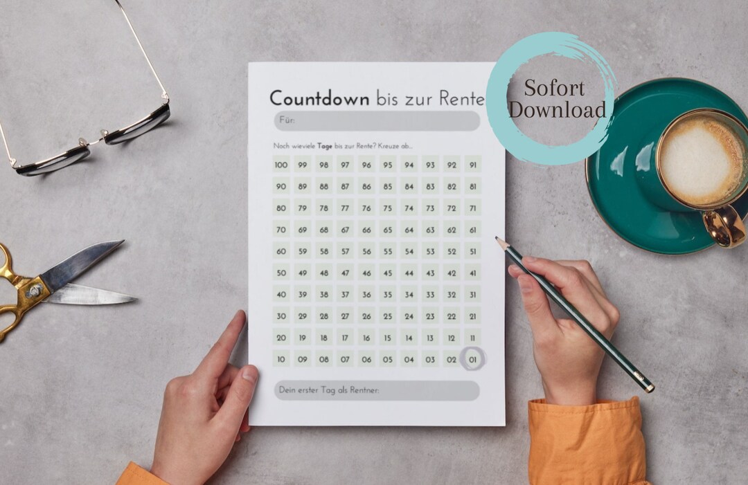 Ruhestand Rente Countdown Kalender Rentenkalender Geschenk Kollege Familie Freund - Etsy.de