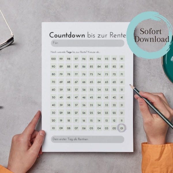 Ruhestand Rente Countdown Kalender Rentenkalender Geschenk Kollege Familie Freund