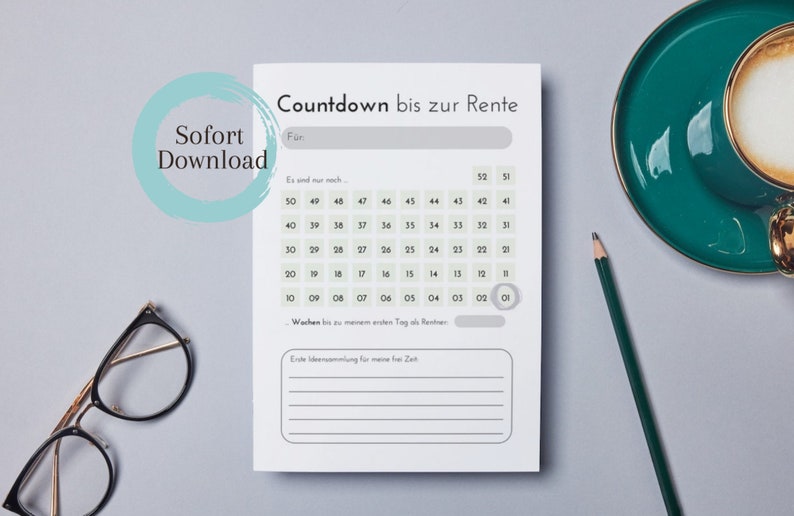 Ruhestand Rente Countdown Kalender Rentenkalender Geschenk Kollege