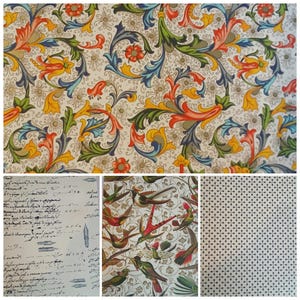 Variety Pack #6 of Italian Florentine Papers, 4 Patterns, 4 - 10 x 7 Sheets of Gorgeous, Vibrant Patterns