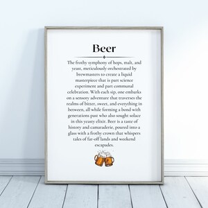 Beer - Printable Wall Art with Crafty Definitions, Ideal Home Decor, and Unique Gifts for Beer Enthusiasts - DIGITAL DOWNLOAD