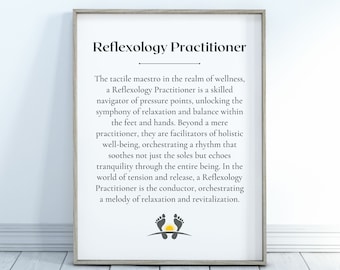 Reflexology Practitioner Definition Printable Art, Digital Download for Relaxation Enthusiasts, Perfect Gift Idea