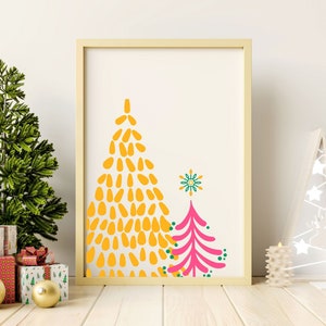 Whimsical Christmas Tree Printable Art | Festive Home Decor | Instant Download | Xmas Tree Prints | DIY Festive Craft | Digital Download