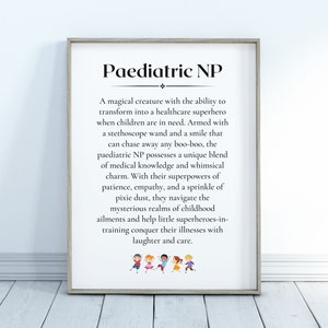 Paediatric NP Definition Printable | Gift for Nurse Practitioners | Medical Students | Medical Office Decor | Wall Art | DIGITAL DOWNLOAD