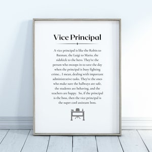 Vice Principal Definition Printable | Vice Principal Gift | Gift for V.Principal | School Poster | Vice Principal Thank You DIGITAL DOWNLOAD