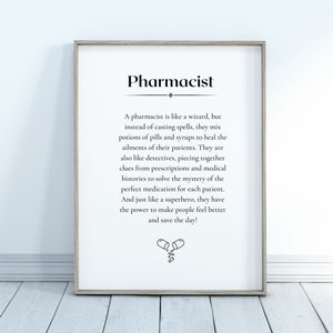 Pharmacist Definition Printable | Pharmacy Wall Art | Gift for Pharmacist | Medical Decor | Pharmacist Gift | Graduation | DIGITAL DOWNLOAD