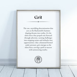 Inspirational Grit Definition Printable Wall Art - Perfect Gift for Resilience and Determination - Instant Download Decor - DIGITAL DOWNLOAD