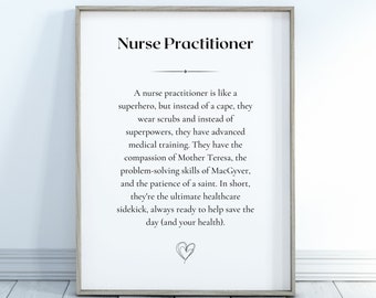 Nurse Practitioner Definition Printable | Nurse Gift | Nurse Graduation Print | Hospital Nurse Wall Print | Student Nurse | DIGITAL DOWNLOAD