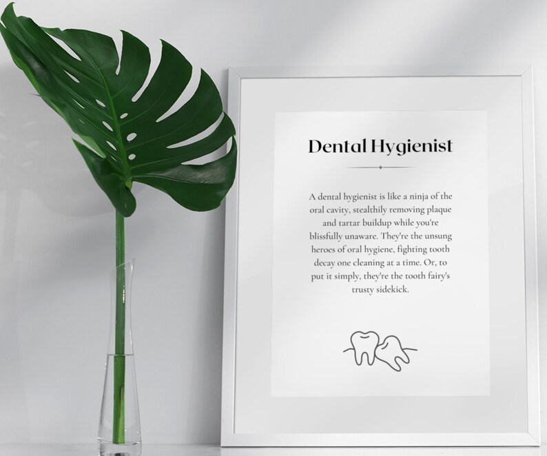 Dental Hygienist Definition Printable Dental Hygienist Gift Dental
