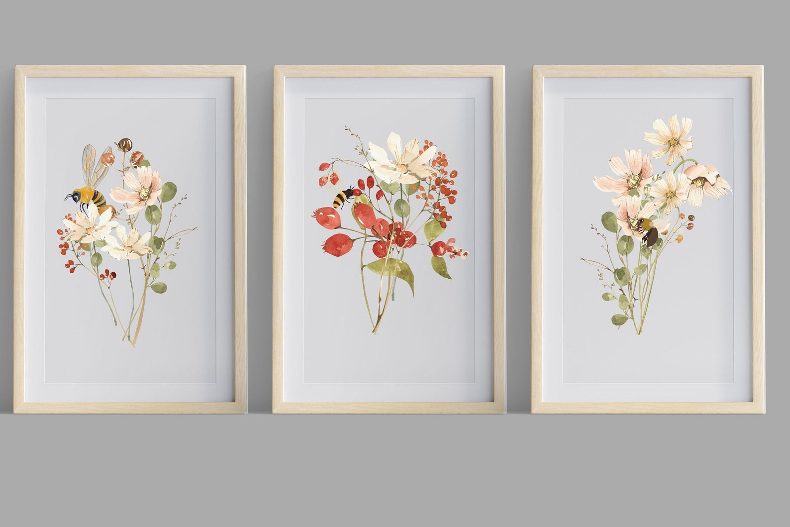 Set of 3 Botanical Printables Print at Home Wall Art Wall Hanging ...