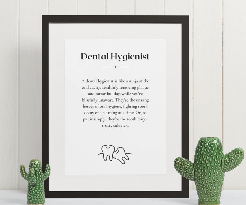 Dental Hygienist Definition Printable Dental Hygienist Gift Etsy