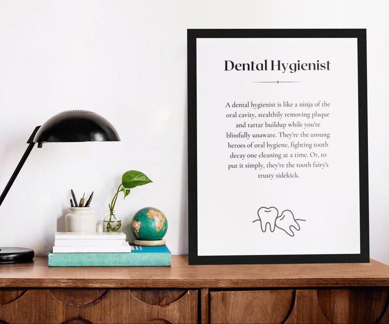 Dental Hygienist Definition Printable Dental Hygienist Gift Etsy