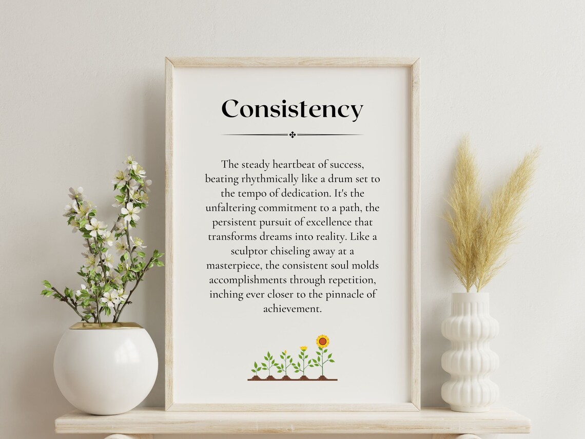 Consistency Definition Printable | Motivational Wall Art | Perfect Gift ...