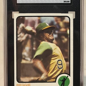 1973 Topps Reggie Jackson #255 Oakland Athletics A’s Hall Of Fame SGC 7 NM